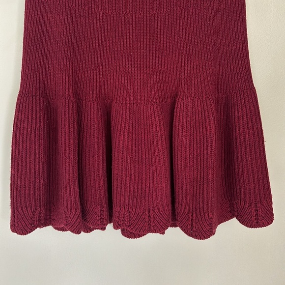 Anthropologie Leifnotes Fit & Flare Maroon Skirt, Size S. - Picture 2 of 5